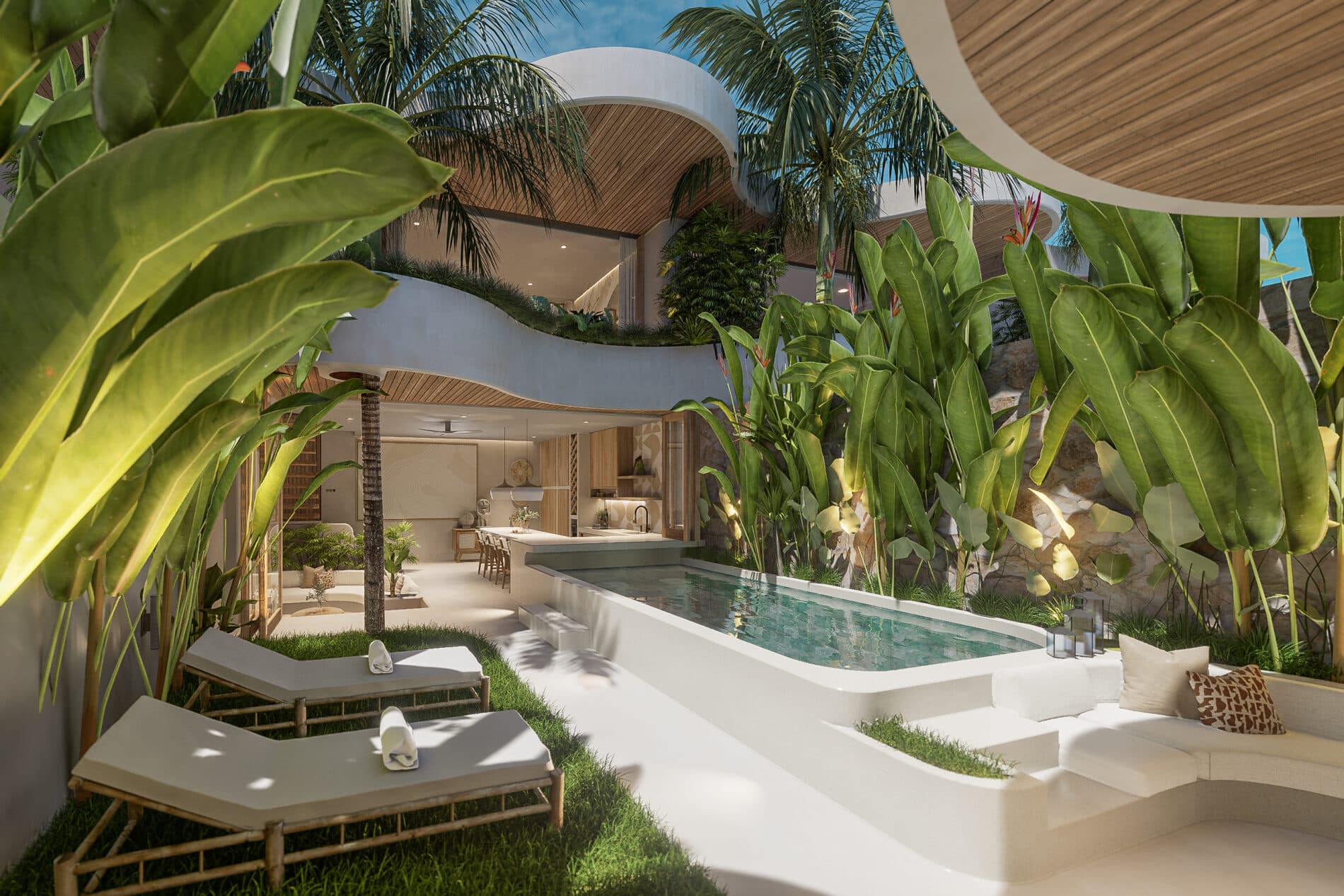 Stylish 2-Bedroom Villa with Ocean Views and Rooftop Pool in Uluwatu
